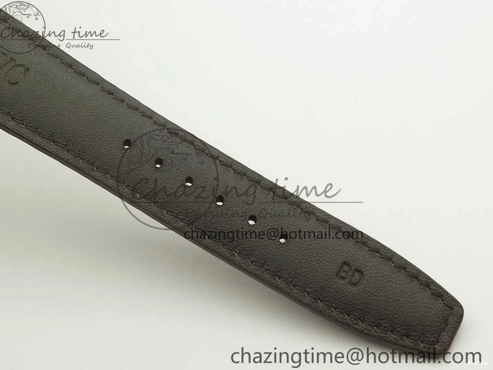 MIROTIME 0209 Portuguese Tourbillon IW504602 RG ZF Best Edition White Dial on Brown Leather Strap Stretchable 7178